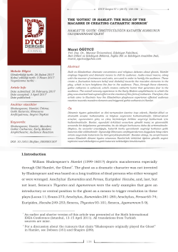 THE `GOTHIC` IN HAMLET: THE ROLE OF THE