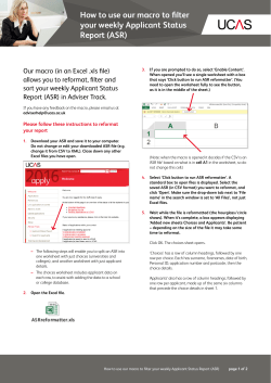 How to use our macro to filter your weekly Applicant Status Report