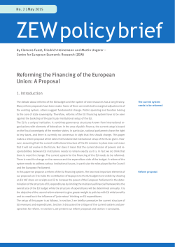 (2015) Reforming the Financing of the European Union: A Proposal