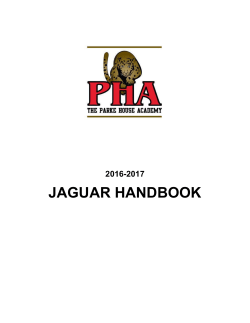 JAGUAR HANDBOOK - The Parke House Academy