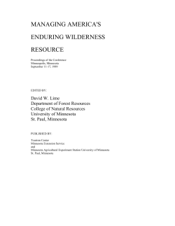MANAGING AMERICA`S ENDURING WILDERNESS RESOURCE