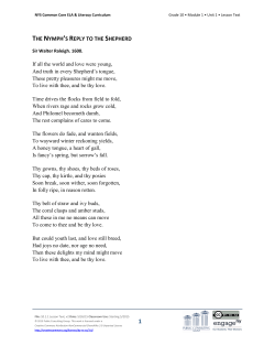 the nymph`s reply to the shepherd