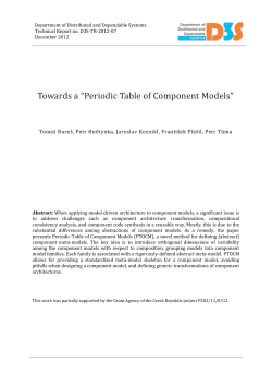 Towards a &ldquo;Periodic Table of Component Models&rdquo;