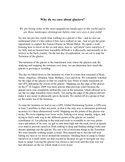 Why do we care about glaciers?