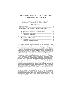 The Bradford Hill Criteria