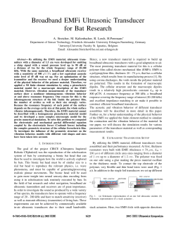 Broadband EMFi Ultrasonic Transducer for Bat Research