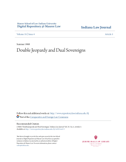 Double Jeopardy and Dual Sovereigns