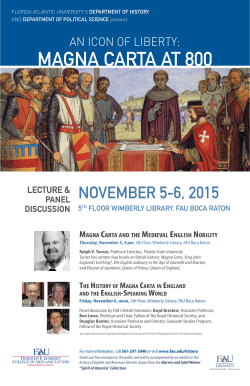 magna carta at 800 - Florida Atlantic University