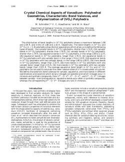 Bond Valence Calculations on Vanadium oxides (Chem. Mat.)