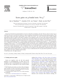 Score gains on g-loaded tests: No g