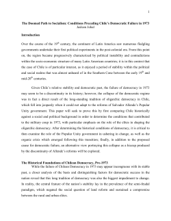 1 The Doomed Path to Socialism: Conditions Preceding Chile`s
