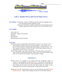 Seismic Waves and Travel