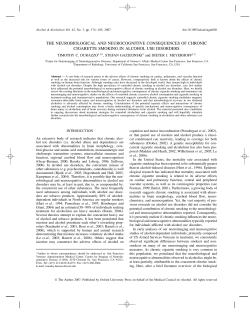the neurobiological and neurocognitive consequences of chronic