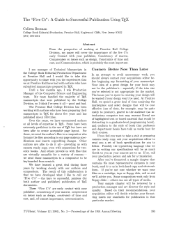 The "Five Cs" : A Guide to Successful Publication Using TjjX