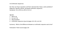 4.6 Arithmetic Sequences EQ: How can linear equations and their