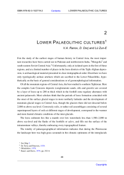 lower palaeolithic cultures