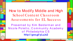 How to Modify Content Classroom Assessments for ELL Success