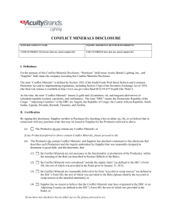 Conflict Minerals Disclosure Form (vrh-c-01.28.13)