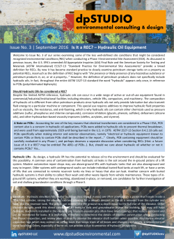 Issue #3 Sep `16 - Hydraulic Oils