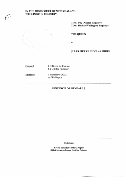 Jules Mikus Sentencing Notes