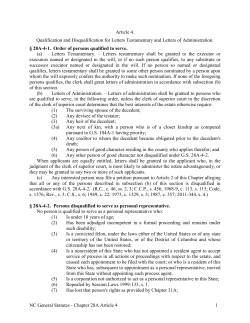 NC General Statutes - Chapter 28A Article 4 1 Article 4. Qualification