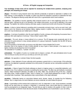 40 Rhetorical Terms - PWHS AP Language Class / Main Page