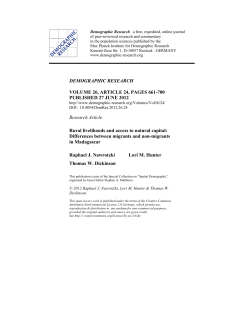 Rural Livelihoods and Access to Natural Capital