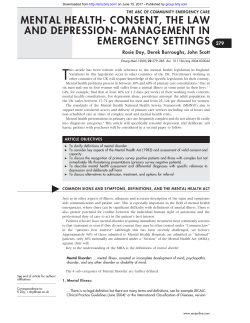 mental health- consent, the law and depression