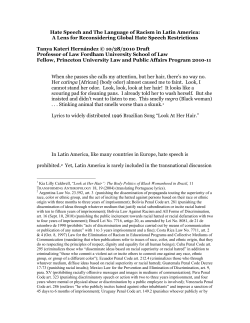Hate Speech and The Language of Racism in Latin