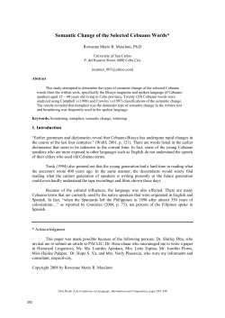 Semantic Change of the Selected Cebuano Words