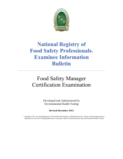 Food Safety Manager Certification Examination - NRFSP