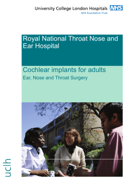 Cochlear Implants for Adults