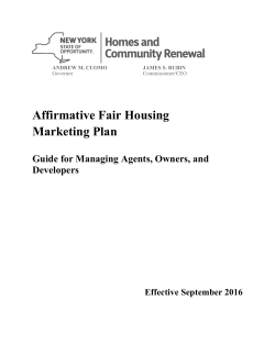 Affirmative Fair Housing Marketing Plan