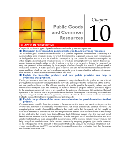 Public Goods and Common Resources Chapter