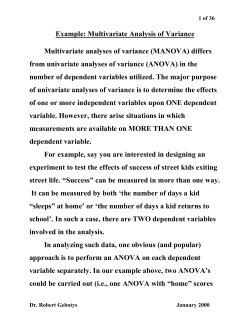 Multivariate Analysis of Variance