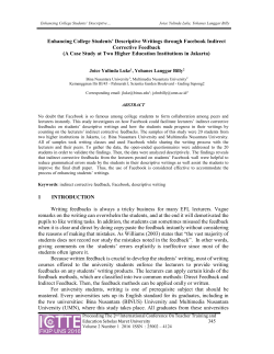 Enhancing College Students` Descriptive Writings through Facebook