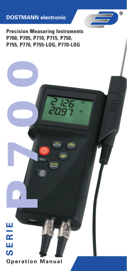 Precision Measuring Instruments P700, P705, P710, P715, P750