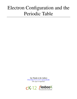 Electron Configuration and the Periodic Table