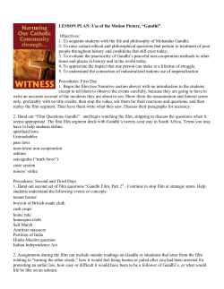 LESSON PLAN: Use of the Motion Picture, &ldquo;Gandhi
