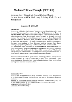 SP215.II Modern Political Thought 2016-17