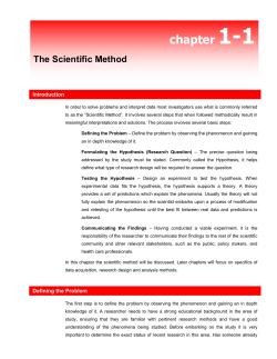 Chap 1-1: Scientific Method