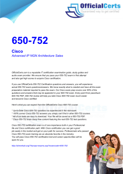 650-752 Cisco Advanced IP NGN Architecture Sales