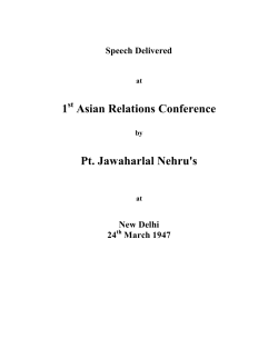Pt Jawaharlal Nehru - Fourth `India-Central Asia Dialogue` Part-1