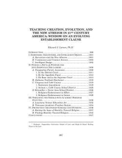 teaching creation, evolution, and the new atheism in 21st century