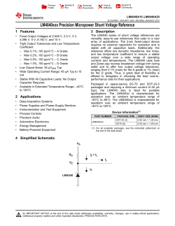 LM4040x Precision Micropower Shunt Voltage