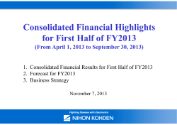 FY2013 First Half Consolidated Financial Results