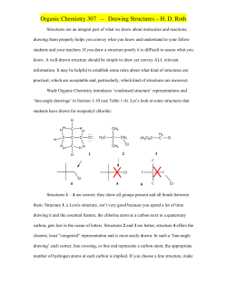 Organic Chemistry 307 – Drawing Structures