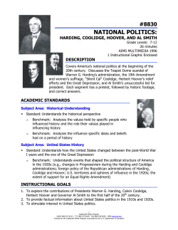 8830 national politics: harding, coolidge, hoover, and al smith