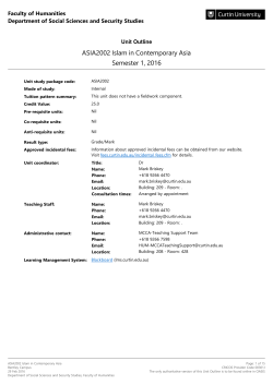 Page 1 Unit study package code: ASIA2002 Mode of study: Internal