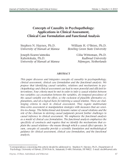 Concepts of Causality in Psychopathology: Applications in Clinical